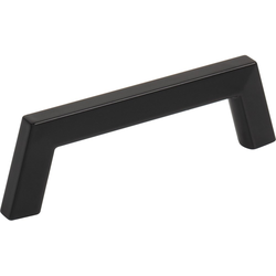Jeffrey Alexander Ivan 3-3/4" (96 mm) Center to Center Matte Black Cabinet Pull, 4-7/16" Length x 3/8" Width x 1-3/8" Projection