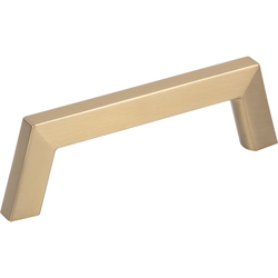 Jeffrey Alexander Ivan 3-3/4" (96 mm) Center to Center Satin Bronze Cabinet Pull, 4-7/16" Length x 3/8" Width x 1-3/8" Projection