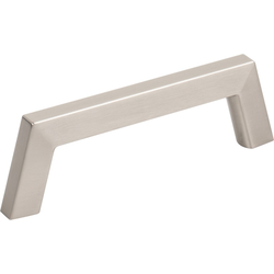 Jeffrey Alexander Ivan 3-3/4" (96 mm) Center to Center Satin Nickel Cabinet Pull, 4-7/16" Length x 3/8" Width x 1-3/8" Projection
