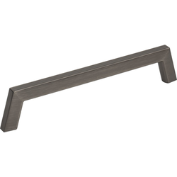 Jeffrey Alexander Ivan 6-5/16" (160 mm) Center to Center Brushed Pewter Cabinet Pull, 6-15/16" Length x 3/8" Width x 1-3/8" Projection