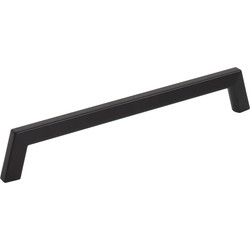 Jeffrey Alexander Ivan 7-9/16" (192 mm) Center to Center Matte Black Cabinet Pull, 8-3/16" Length x 3/8" Width x 1-3/8" Projection