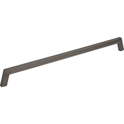 Jeffrey Alexander Ivan 12" (305 mm) Center to Center Brushed Pewter Cabinet Pull, 12-5/8" Length x 3/8" Width x 1-3/8" Projection
