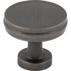 Jeffrey Alexander Jules Brushed Pewter Round Cabinet Knob, 1-3/8" Diameter x 1-1/4" Projection