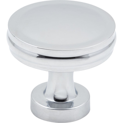 Jeffrey Alexander Jules Polished Chrome Round Cabinet Knob, 1-3/8" Diameter x 1-1/4" Projection