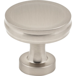 Jeffrey Alexander Jules Satin Nickel Round Cabinet Knob, 1-3/8" Diameter x 1-1/4" Projection