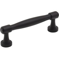 Jeffrey Alexander Jules 3-3/4" (96 mm) Center to Center Matte Black Cabinet Pull, 4-1/4" Length x 1/2" Width x 1-3/8" Projection
