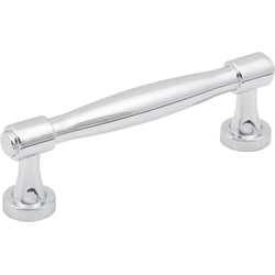 Jeffrey Alexander Jules 3-3/4" (96 mm) Center to Center Polished Chrome Cabinet Pull, 4-1/4" Length x 1/2" Width x 1-3/8" Projection