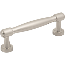 Jeffrey Alexander Jules 3-3/4" (96 mm) Center to Center Satin Nickel Cabinet Pull, 4-1/4" Length x 1/2" Width x 1-3/8" Projection