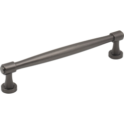 Jeffrey Alexander Jules 6-5/16" (160 mm) Center to Center Brushed Pewter Cabinet Pull, 7-1/16" Length x 1/2" Width x 1-3/8" Projection
