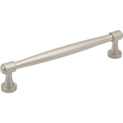 Jeffrey Alexander Jules 6-5/16" (160 mm) Center to Center Satin Nickel Cabinet Pull, 7-1/16" Length x 1/2" Width x 1-3/8" Projection