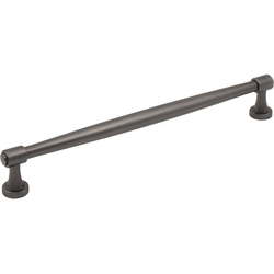 Jeffrey Alexander Jules 8-13/16" (224 mm) Center to Center Brushed Pewter Cabinet Pull, 9-9/16" Length x 1/2" Width x 1-3/8" Projection