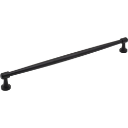Jeffrey Alexander Jules 12" (305 mm) Center to Center Matte Black Cabinet Pull, 12-3/4" Length x 1/2" Width x 1-3/8" Projection