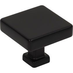 Jeffrey Alexander Nash Matte Black Square Cabinet Knob, 1-3/8" Width x 1-1/8" Projection