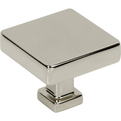 Jeffrey Alexander Nash Polished Nickel Square Cabinet Knob, 1-3/8" Width x 1-1/8" Projection