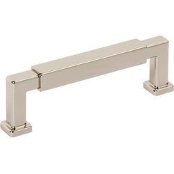 Jeffrey Alexander Nash 3-3/4" (96 mm) Center to Center Polished Nickel Cabinet Pull, 4-5/16" Length x 1/2" Width x 1-3/8" Projection