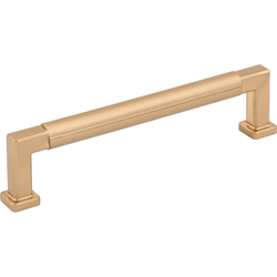 Jeffrey Alexander Ogden 5-1/16" (128 mm) Center to Center Satin Bronze Cabinet Pull, 5-9/16" Length x 1/2" Width x 1-3/8" Projection