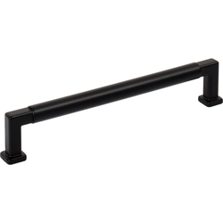 Jeffrey Alexander Ogden 6-5/16" (160 mm) Center to Center Matte Black Cabinet Pull, 6-7/8" Length x 1/2" Width x 1-3/8" Projection