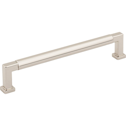 Jeffrey Alexander Ogden 6-5/16" (160 mm) Center to Center Polished Nickel Cabinet Pull, 6-7/8" Length x 1/2" Width x 1-3/8" Projection