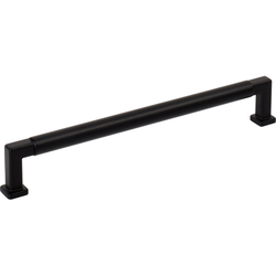 Jeffrey Alexander Ogden 7-9/16" (192 mm) Center to Center Matte Black Cabinet Pull, 8-1/8" Length x 1/2" Width x 1-3/8" Projection
