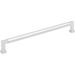 Jeffrey Alexander Ogden 8-13/16" (224 mm) Center to Center Polished Chrome Cabinet Pull, 9-3/8" Length x 1/2" Width x 1-3/8" Projection