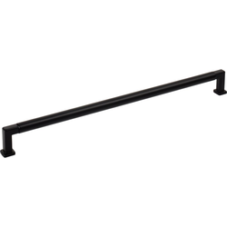 Jeffrey Alexander Ogden 12" (305 mm) Center to Center Matte Black Cabinet Pull, 12-9/16" Length x 1/2" Width x 1-3/8" Projection