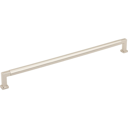 Jeffrey Alexander Ogden 12" (305 mm) Center to Center Polished Nickel Cabinet Pull, 12-9/16" Length x 1/2" Width x 1-3/8" Projection