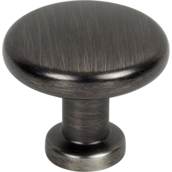 Jeffrey Alexander Weser Brushed Pewter Round Cabinet Knob, 1-3/8" Diameter x 1-3/16" Projection