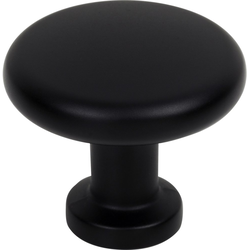 Jeffrey Alexander Weser Matte Black Round Cabinet Knob, 1-3/8" Diameter x 1-3/16" Projection
