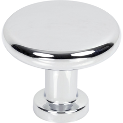 Jeffrey Alexander Weser Polished Chrome Round Cabinet Knob, 1-3/8" Diameter x 1-3/16" Projection