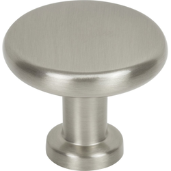 Jeffrey Alexander Weser Satin Nickel Round Cabinet Knob, 1-3/8" Diameter x 1-3/16" Projection