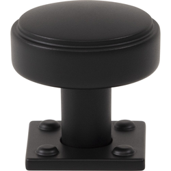 Atlas Homewares Benning Matte Black Round Cabinet Knob, 1-1/4" Diameter x 1-1/4" Projection