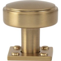 Atlas Homewares Benning Warm Brass Round Cabinet Knob, 1-1/4" Diameter x 1-1/4" Projection