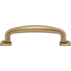Atlas Homewares Benning 3-3/4" Center to Center Warm Brass Cabinet Pull, 4-3/4" Length x 1/2" Width x 1-5/16" Projection