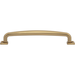 Atlas Homewares Benning 6-5/16" Center to Center Warm Brass Cabinet Pull, 7-1/4" Length x 1/2" Width x 1-5/16" Projection