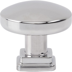 Atlas Homewares Kimberton Polished Chrome Round Cabinet Knob, 1-1/4" Diameter x 1-1/4" Projection