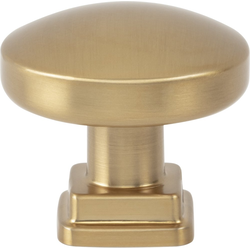 Atlas Homewares Kimberton Warm Brass Round Cabinet Knob, 1-1/4" Diameter x 1-1/4" Projection
