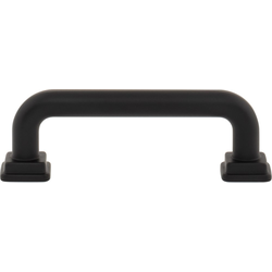 Atlas Homewares Kimberton 3" Center to Center Matte Black Cabinet Pull, 3-3/4" Length x 3/8" Width x 1-3/16" Projection