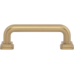 Atlas Homewares Kimberton 3" Center to Center Warm Brass Cabinet Pull, 3-3/4" Length x 3/8" Width x 1-3/16" Projection