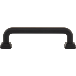 Atlas Homewares Kimberton 3-3/4" Center to Center Matte Black Cabinet Pull, 4-1/2" Length x 3/8" Width x 1-3/16" Projection