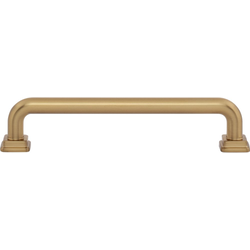 Atlas Homewares Kimberton 5-1/16" Center to Center Warm Brass Cabinet Pull, 5-3/4" Length x 3/8" Width x 1-3/16" Projection