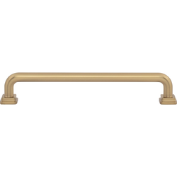 Atlas Homewares Kimberton 6-5/16" Center to Center Warm Brass Cabinet Pull, 7" Length x 3/8" Width x 1-3/16" Projection