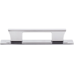Atlas Homewares Zander 3-3/4" Center to Center Polished Chrome Cabinet Pull, 4-3/4" Length x 1/2" Width x 1-1/8" Projection