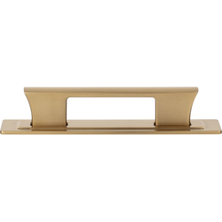 Atlas Homewares Zander 3-3/4" Center to Center Warm Brass Cabinet Pull, 4-3/4" Length x 1/2" Width x 1-1/8" Projection