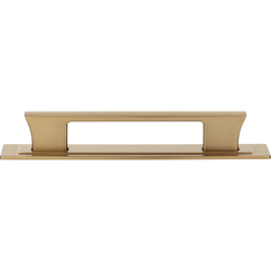Atlas Homewares Zander 5-1/16" Center to Center Warm Brass Cabinet Pull, 6" Length x 1/2" Width x 1-1/8" Projection