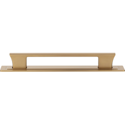 Atlas Homewares Zander 6-5/16" Center to Center Warm Brass Cabinet Pull, 7-1/4" Length x 1/2" Width x 1-1/8" Projection