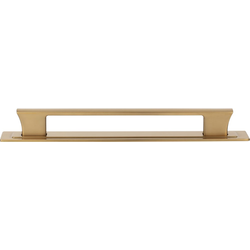 Atlas Homewares Zander 7-9/16" Center to Center Warm Brass Cabinet Pull, 8-1/2" Length x 1/2" Width x 1-1/8" Projection