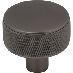 Top Knobs Burnham Ash Gray Round Cabinet Knob, 1-1/4" Diameter x 1-1/8" Projection