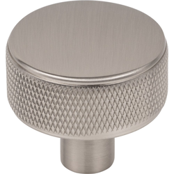 Top Knobs Burnham Brushed Satin Nickel Round Cabinet Knob, 1-1/4" Diameter x 1-1/8" Projection