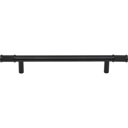 Top Knobs Burnham 6-5/16" Center to Center Flat Black Cabinet Pull, 9-1/4" Length x 9/16" Width x 1-7/16" Projection