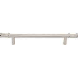 Top Knobs Burnham 6-5/16" Center to Center Polished Nickel Cabinet Pull, 9-1/4" Length x 9/16" Width x 1-7/16" Projection